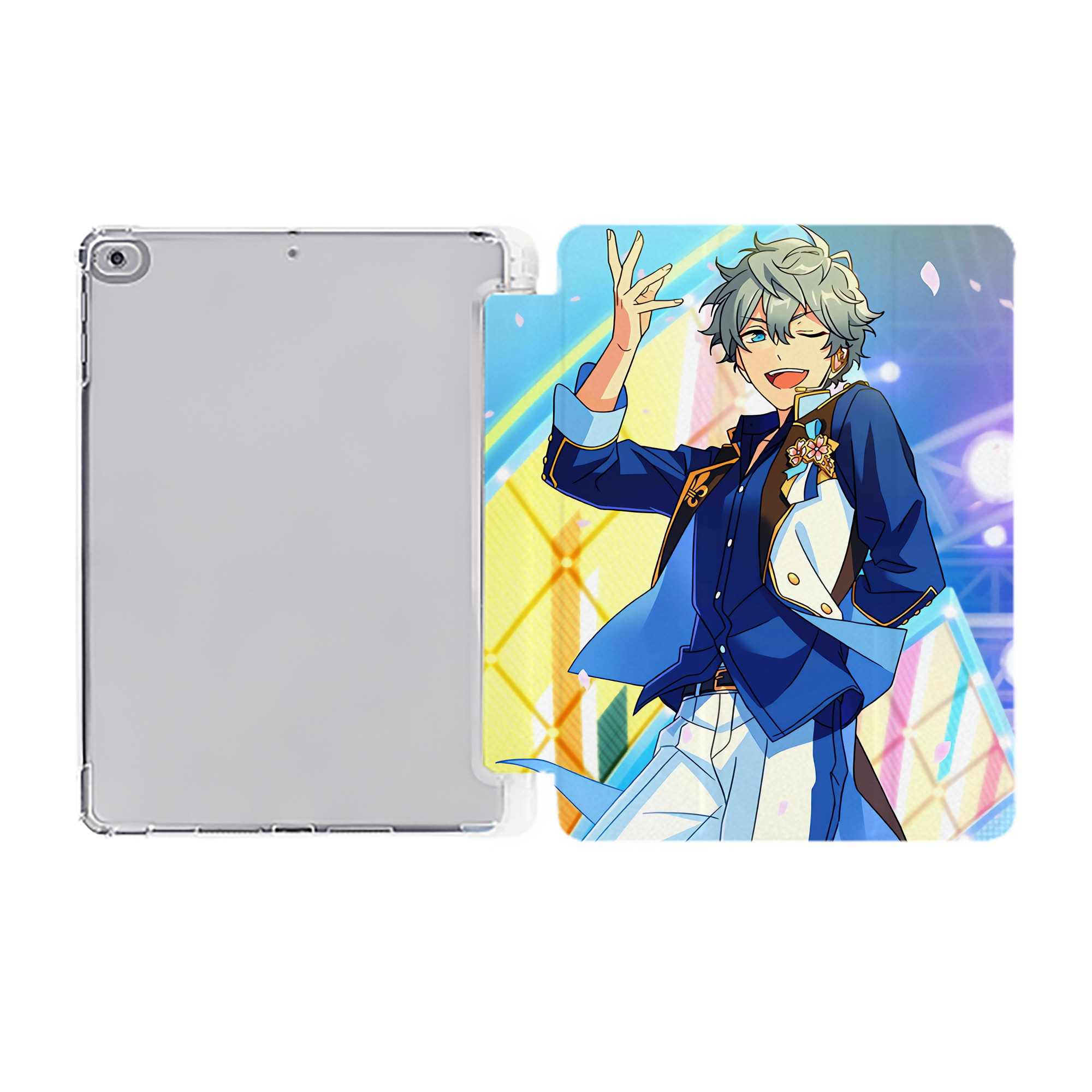 （画像用） あんさんぶるスターズ! Ensemble Stars IPad ケース ペン収納付き 三つ折りスタンド PUレザー×シリコン 対応機種9.5/10.5/10.9インチ